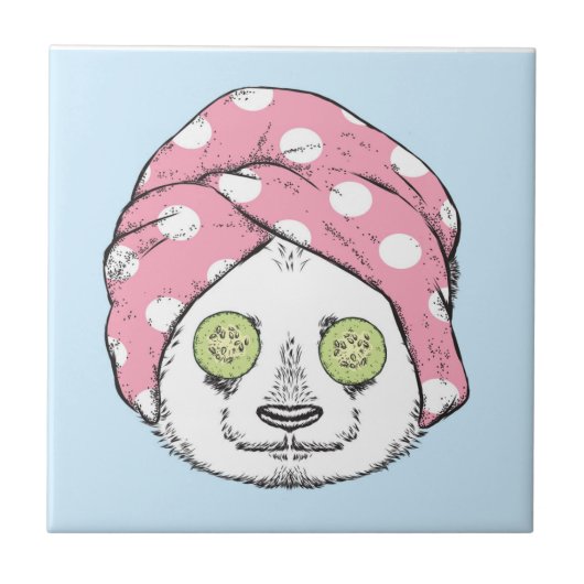 Panda bij de ruimteka tegeltje (Voorkant)