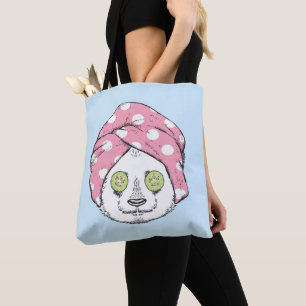 Panda bij de ruimteka tote bag
