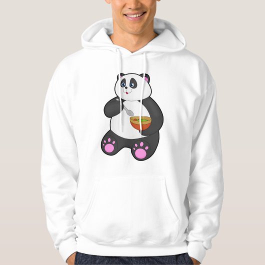 Panda bij Eaten met Spoon & Bowl Hoodie (Voorkant)