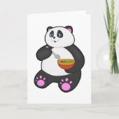 Panda bij Eaten met Spoon & Bowl Kaart (Voorkant)