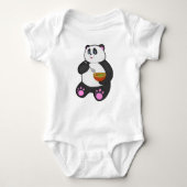 Panda bij Eaten met Spoon & Bowl Romper (Voorkant)