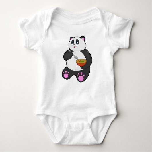 Panda bij Eaten met Spoon & Bowl Romper (Voorkant)