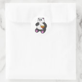 Panda bij Eaten met Spoon & Bowl Ronde Sticker (Tas)