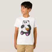 Panda bij Eaten met Spoon & Bowl T-shirt (Voorkant volledig)