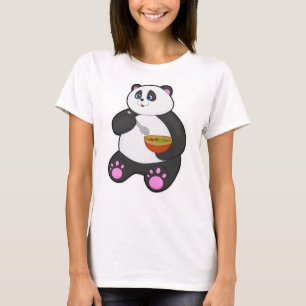 Panda bij Eaten met Spoon & Bowl T-shirt