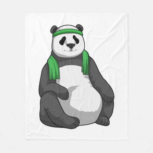 Panda bij Fitness met handdoek Fleece Deken (Voorkant)