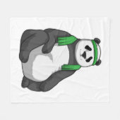 Panda bij Fitness met handdoek Fleece Deken (Voorkant (Horizontaal))