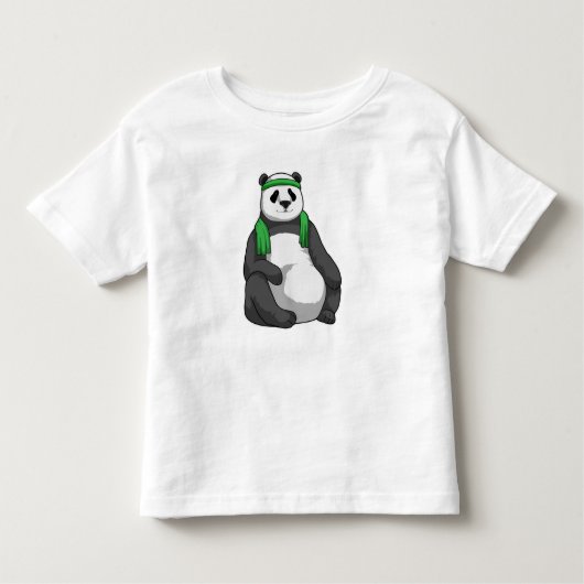 Panda bij Fitness met handdoek Kinder Shirts (Voorkant)