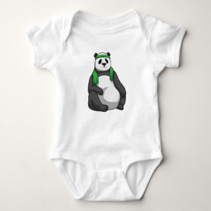 Panda bij Fitness met handdoek Romper