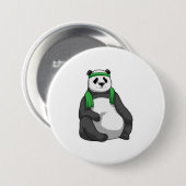 Panda bij Fitness met handdoek Ronde Button 7,6 Cm (Voorkant /achterkant)