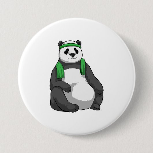 Panda bij Fitness met handdoek Ronde Button 7,6 Cm (Voorkant)