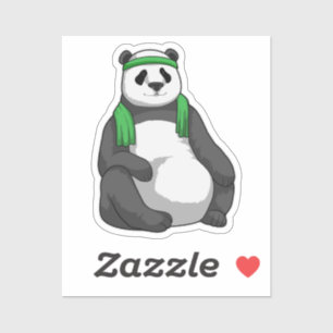 Panda bij Fitness met handdoek Sticker