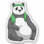 Panda bij Fitness met handdoek Sticker (Voorkant)