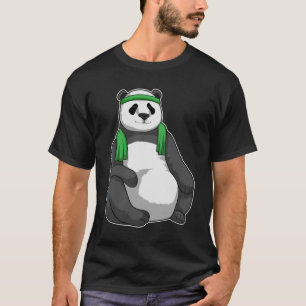 Panda bij Fitness met handdoek T-shirt