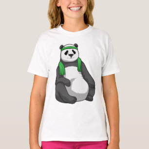 Panda bij Fitness met handdoek T-shirt