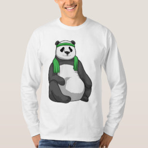 Panda bij Fitness met handdoek T-shirt