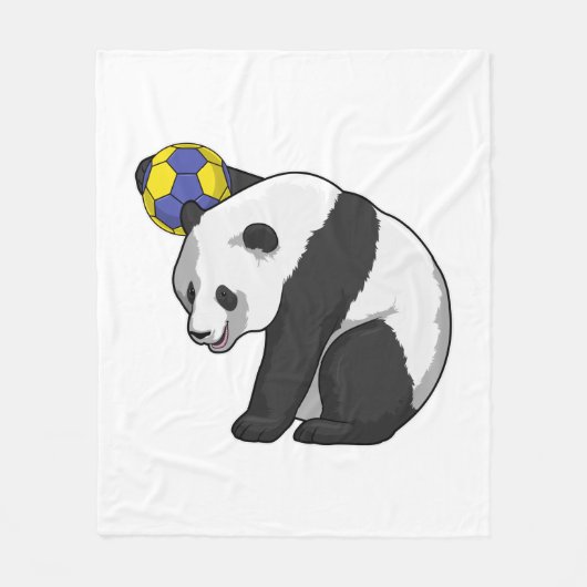 Panda bij Handbal Sporten Fleece Deken (Voorkant)
