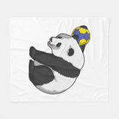 Panda bij Handbal Sporten Fleece Deken (Voorkant (Horizontaal))
