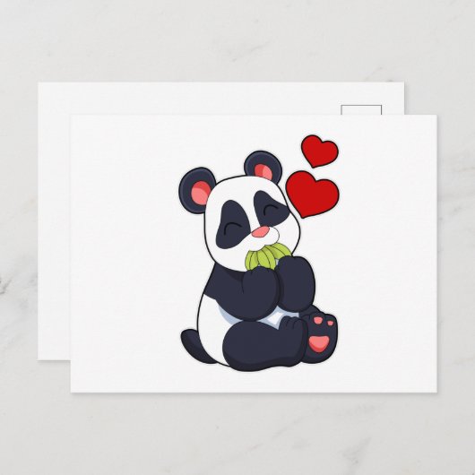 Panda bij het eten van bladeren briefkaart (Voorkant / Achterkant)