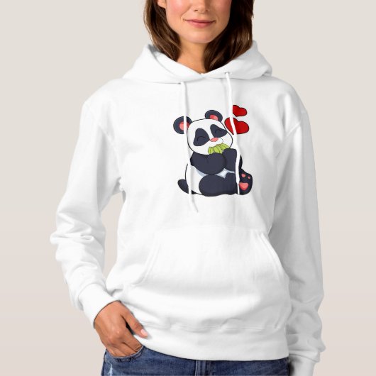 Panda bij het eten van bladeren hoodie (Voorkant)