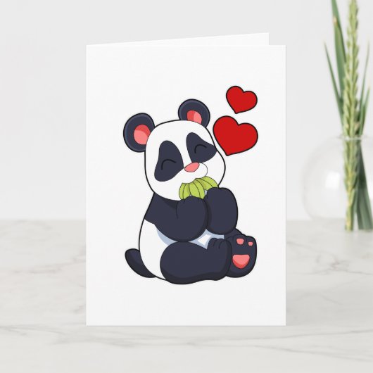 Panda bij het eten van bladeren kaart (Voorkant)