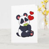 Panda bij het eten van bladeren kaart (Gele Bloem)