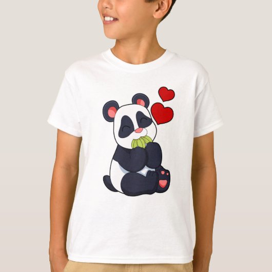 Panda bij het eten van bladeren t-shirt (Voorkant)