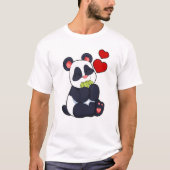 Panda bij het eten van bladeren t-shirt (Voorkant)