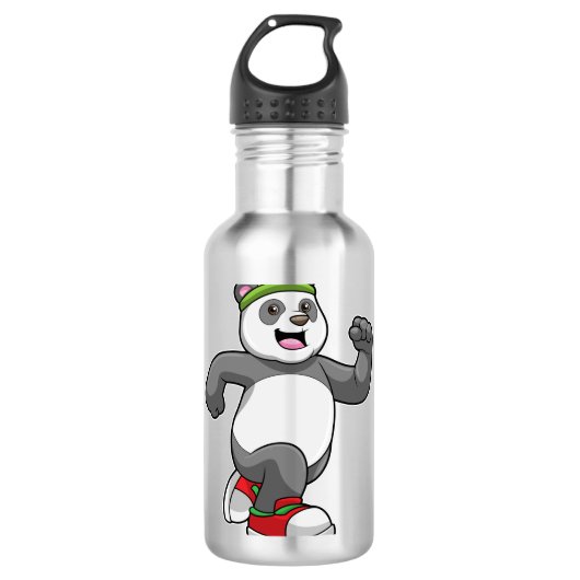 Panda bij het runnen met hoofdband waterfles  (Voorkant)