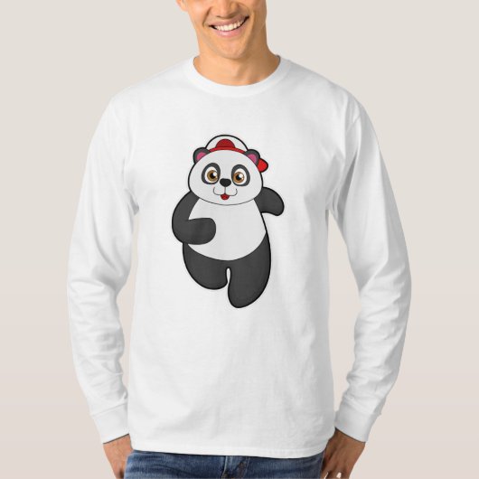 Panda bij het runnen met Pet T-shirt (Voorkant)