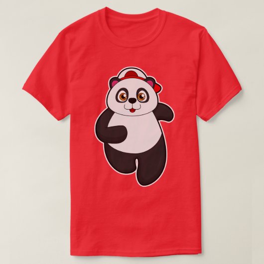 Panda bij het runnen met Pet T-shirt (Design voorkant)