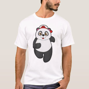 Panda bij het runnen met Pet T-shirt