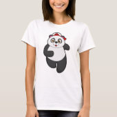 Panda bij het runnen met Pet T-shirt (Voorkant)