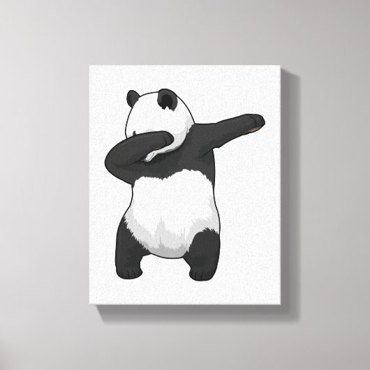 Panda bij Hip Hop Dance Dab Canvas Afdruk (Voorkant)