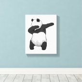 Panda bij Hip Hop Dance Dab Canvas Afdruk (Insitu (Houten vloer))