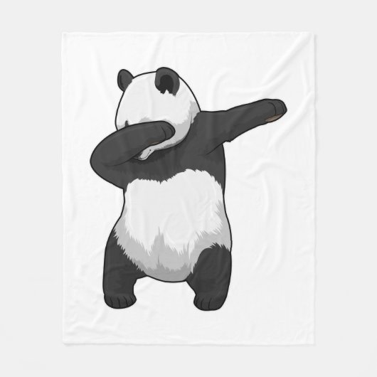 Panda bij Hip Hop Dans Dab Fleece Deken (Voorkant)
