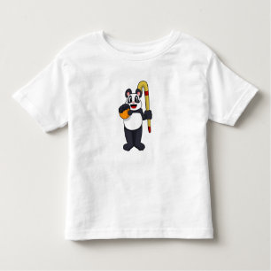 Panda bij Hockey met Hockey bat Kinder Shirts