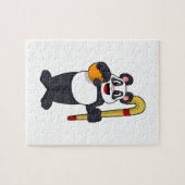 Panda bij Hockey met Hockey bat Legpuzzel (Horizontaal)