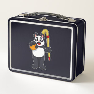Panda bij hockey met hockeystok