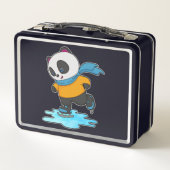 Panda bij ijsschaatsen met ijskoude schaatsen en s (Achterkant)