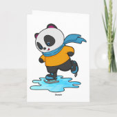 Panda bij ijsschaatsen met ijskoude schaatsen en s kaart (Achterkant)
