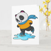 Panda bij ijsschaatsen met ijskoude schaatsen en s kaart (Gele Bloem)