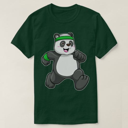 Panda bij Jogging met Head Sweat T-shirt (Design voorkant)