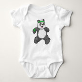 Panda bij Jogging met hoofdband Romper (Voorkant)