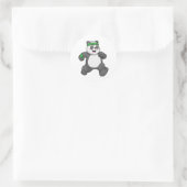 Panda bij Jogging met hoofdband Ronde Sticker (Tas)