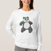 Panda bij Jogging met hoofdband T-shirt (Voorkant)
