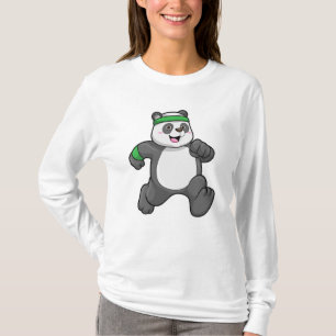 Panda bij Jogging met hoofdband T-shirt