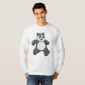 Panda bij Jogging met hoofdband T-shirt (Voorkant volledig)