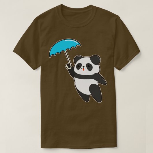 Panda bij Regen met Paraplu 2 T-shirt (Design voorkant)