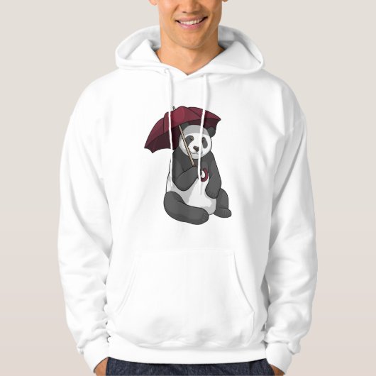 Panda bij Regen met Umbrella Hoodie (Voorkant)
